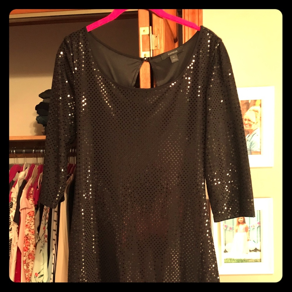 black sequin party dress